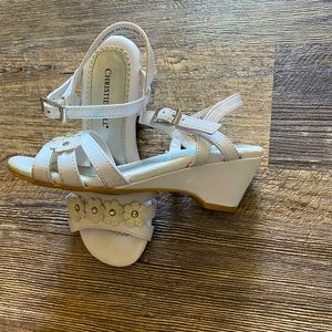 Little girls white sandals